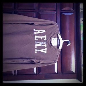 American eagle outfitters brown long t-shirt